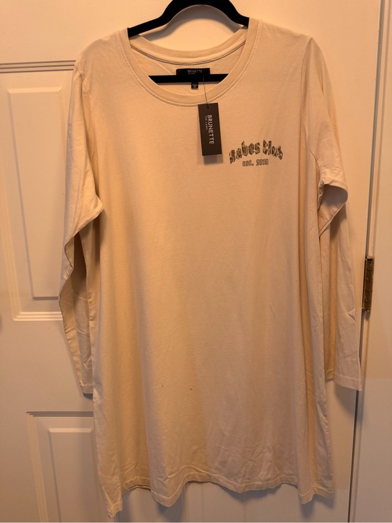 Brunette The Label Dresses & Skirts - Brunette The Label Cream Long Sleeve Mini Dress